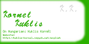 kornel kuklis business card